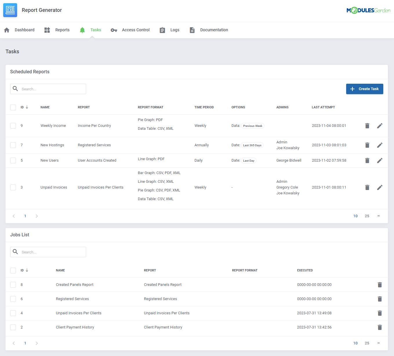 Report Generator For WHMCS: Module Screenshot 18