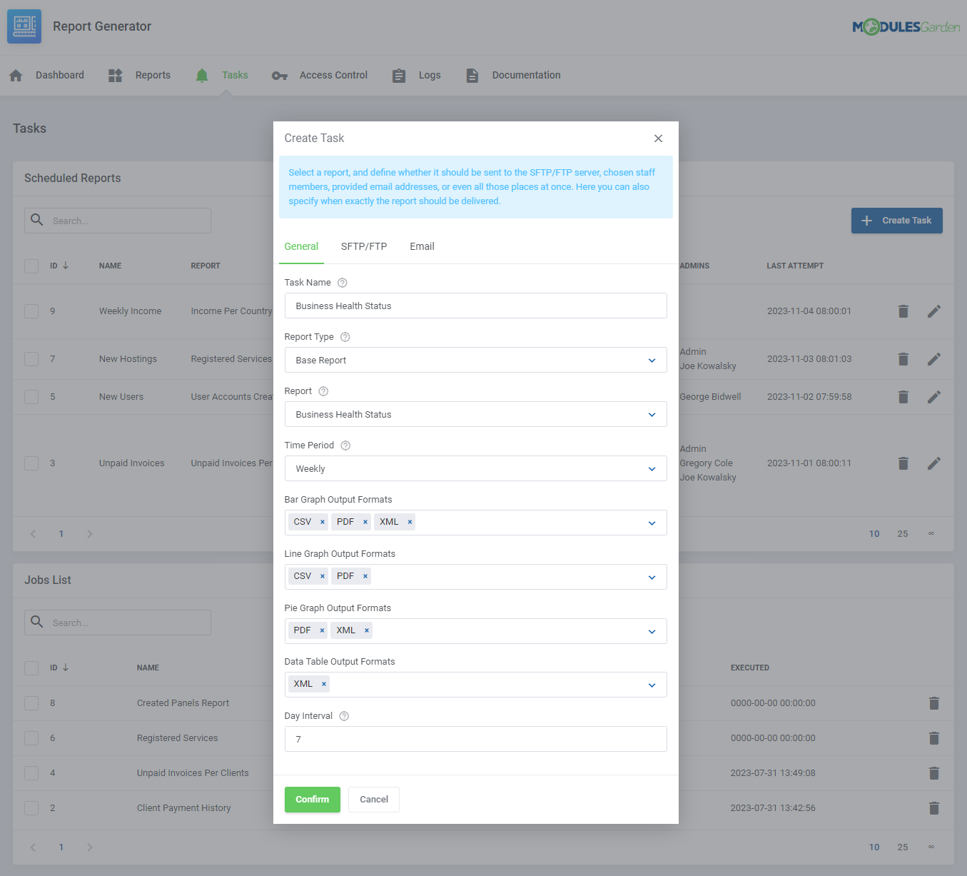 Report Generator For WHMCS: Module Screenshot 19