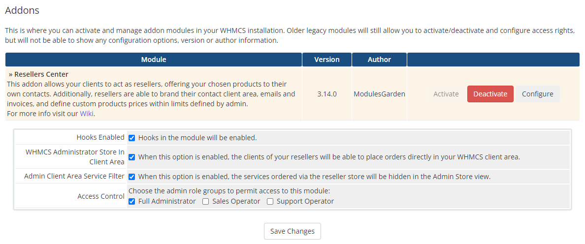 Resellers Center For WHMCS: Module Screenshot 16