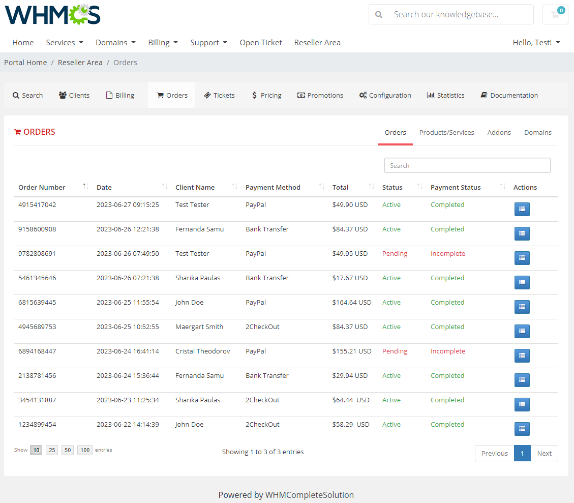 Resellers Center For WHMCS: Module Screenshot 24