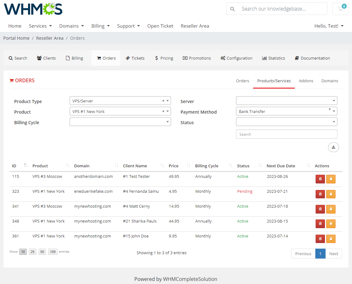 Resellers Center For WHMCS: Module Screenshot 26