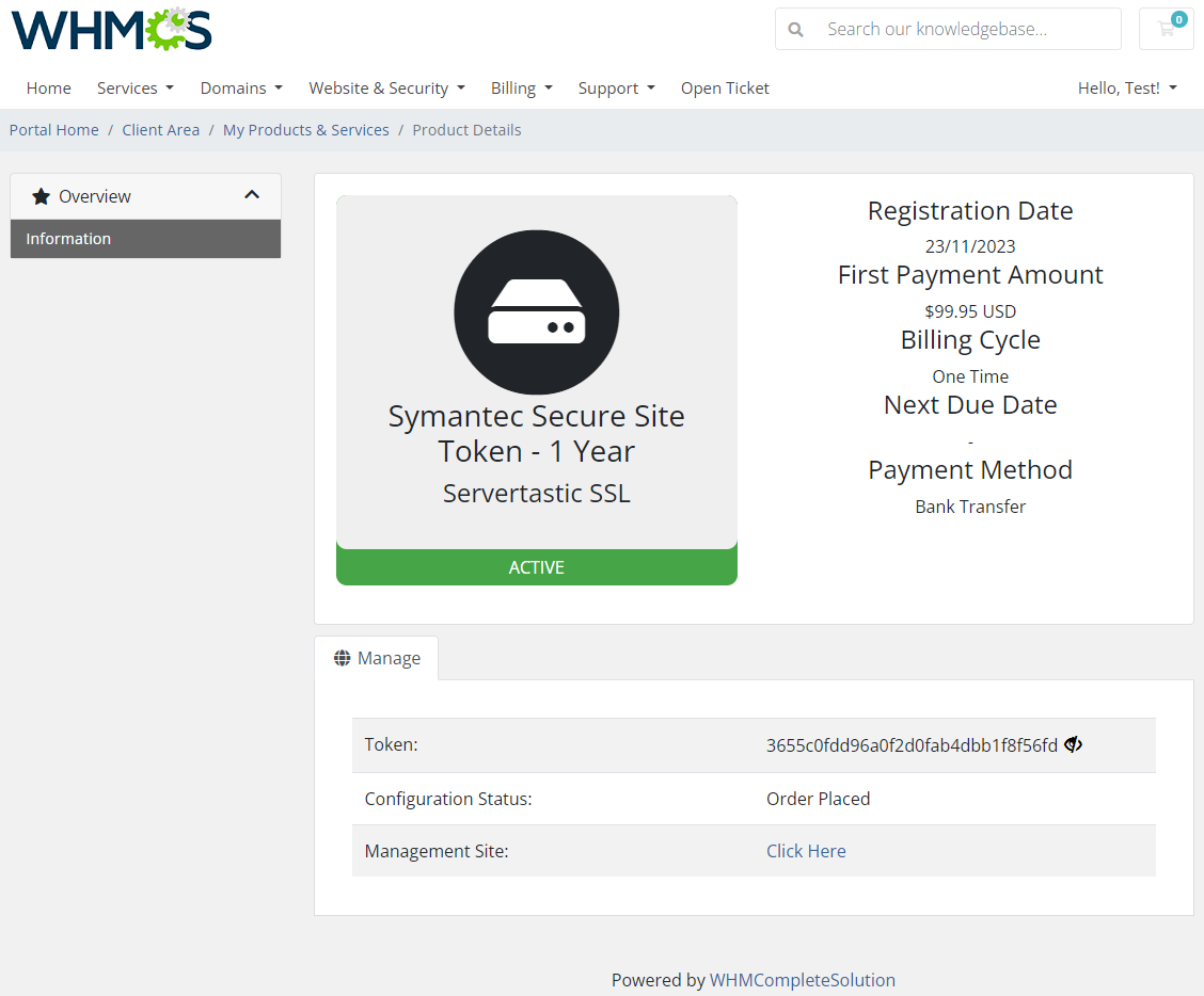 Servertastic SSL For WHMCS: Module Screenshot 7