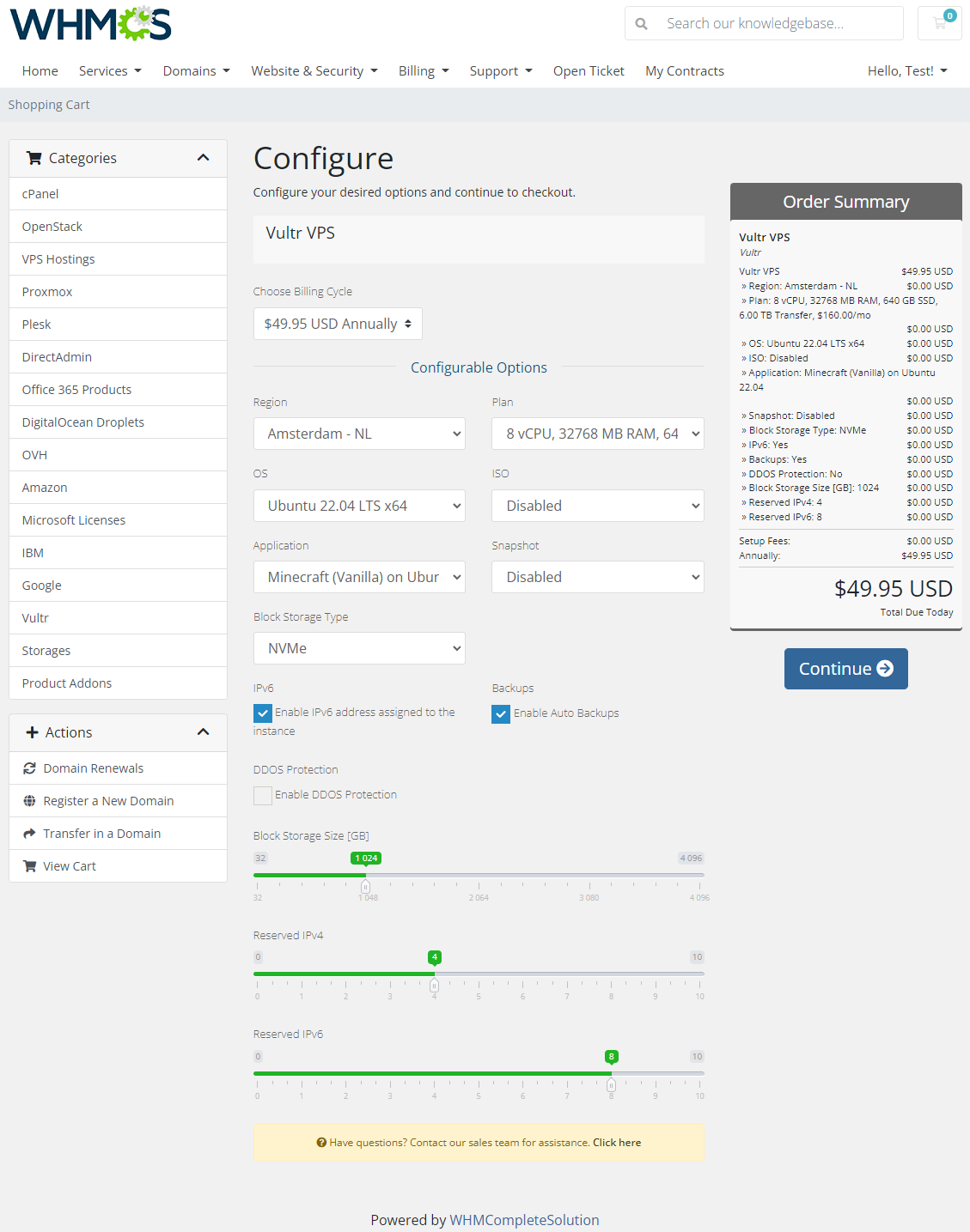 Vultr VPS For WHMCS: Module Screenshot 13