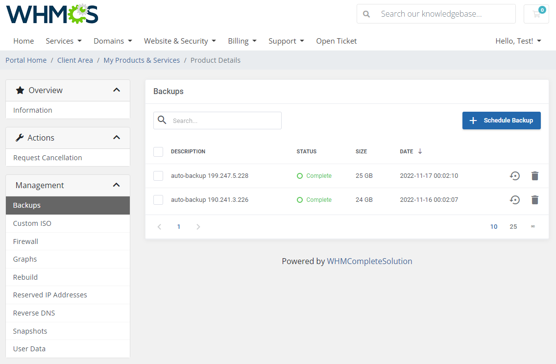 Vultr VPS For WHMCS: Module Screenshot 2