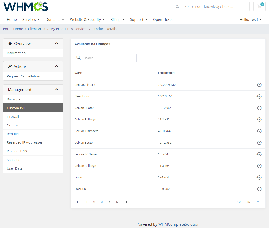 Vultr VPS For WHMCS: Module Screenshot 4