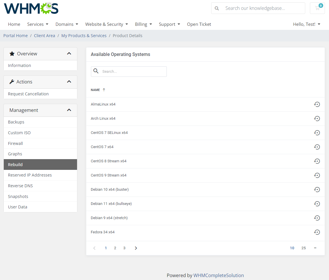 Vultr VPS For WHMCS: Module Screenshot 7