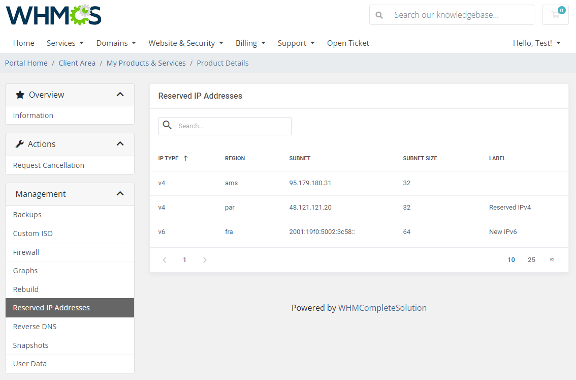 Vultr VPS For WHMCS: Module Screenshot 8