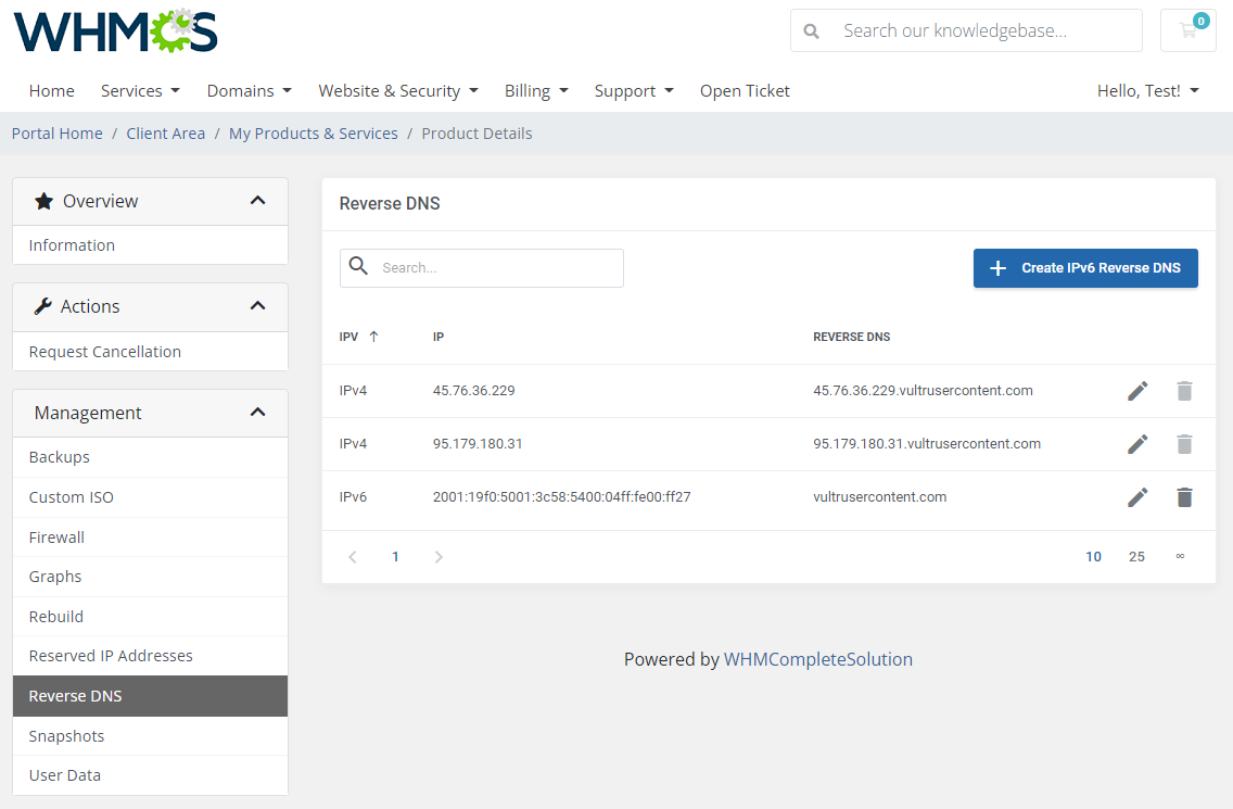 Vultr VPS For WHMCS: Module Screenshot 9