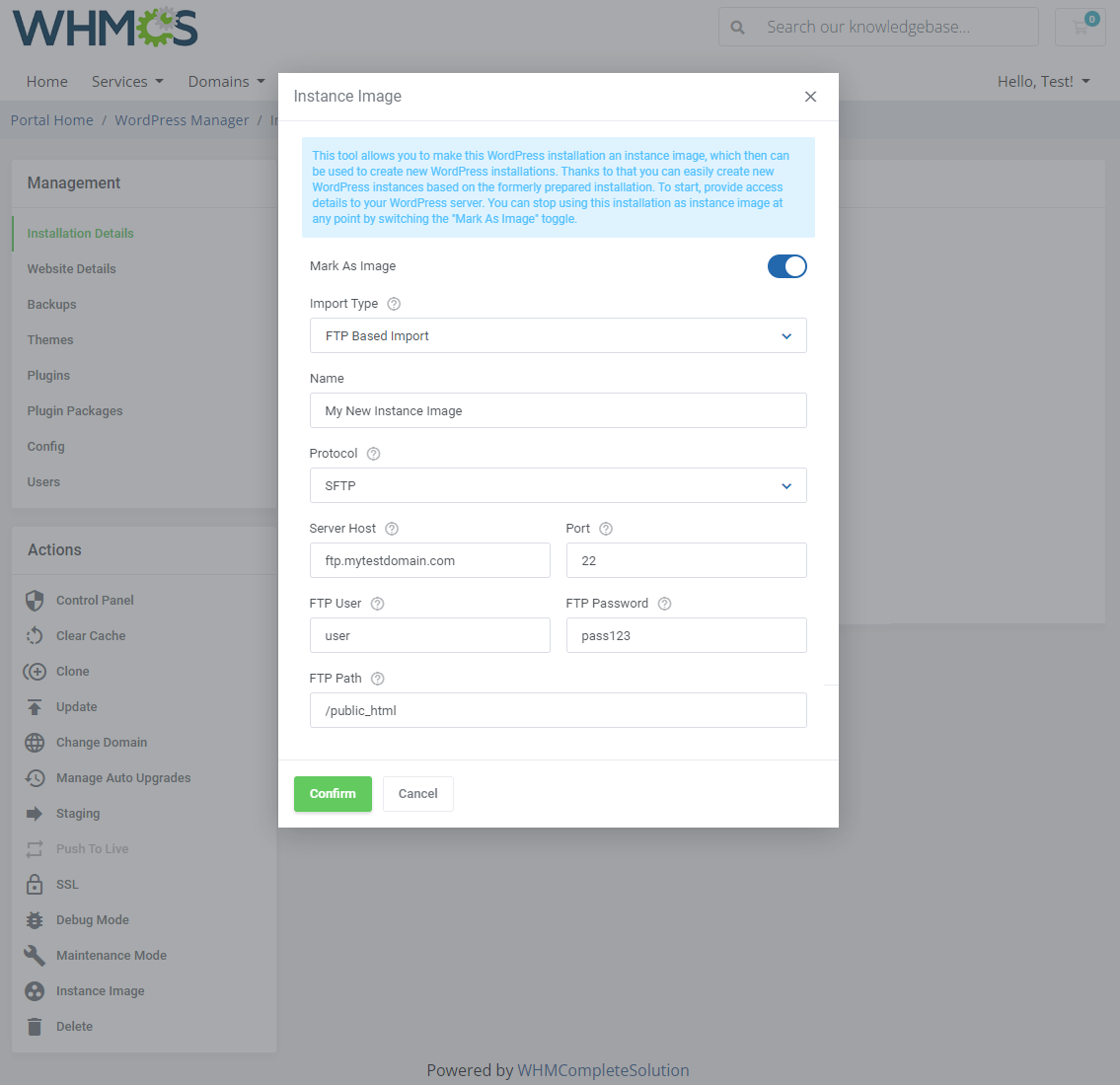 WordPress Manager For WHMCS: Module Screenshot 12