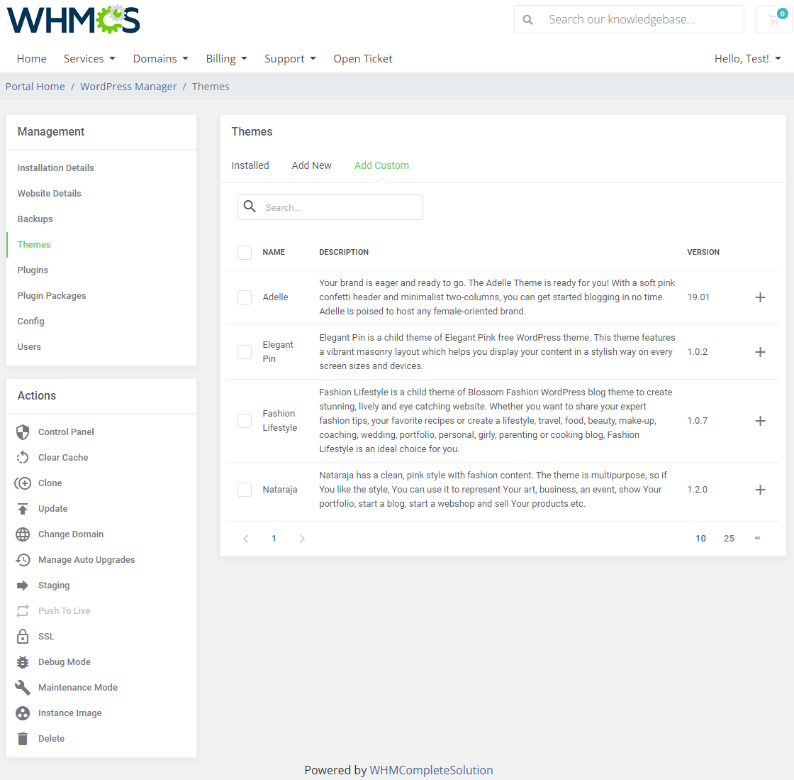 WordPress Manager For WHMCS: Module Screenshot 18