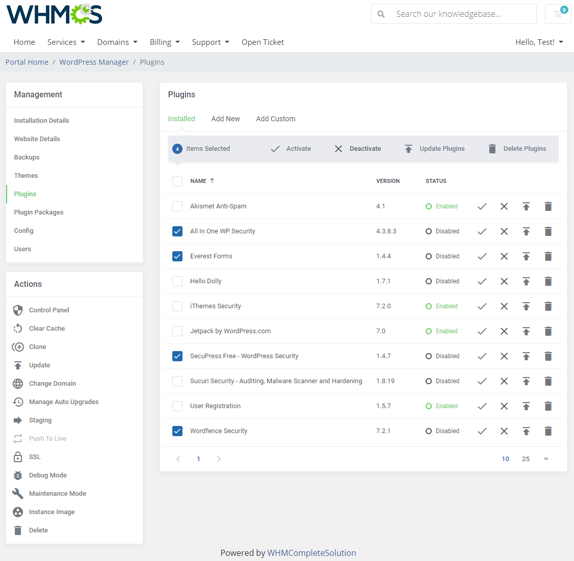 WordPress Manager For WHMCS: Module Screenshot 19