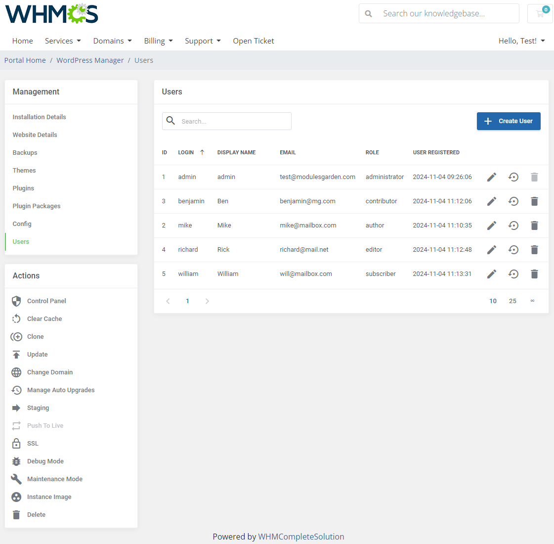 WordPress Manager For WHMCS: Module Screenshot 25