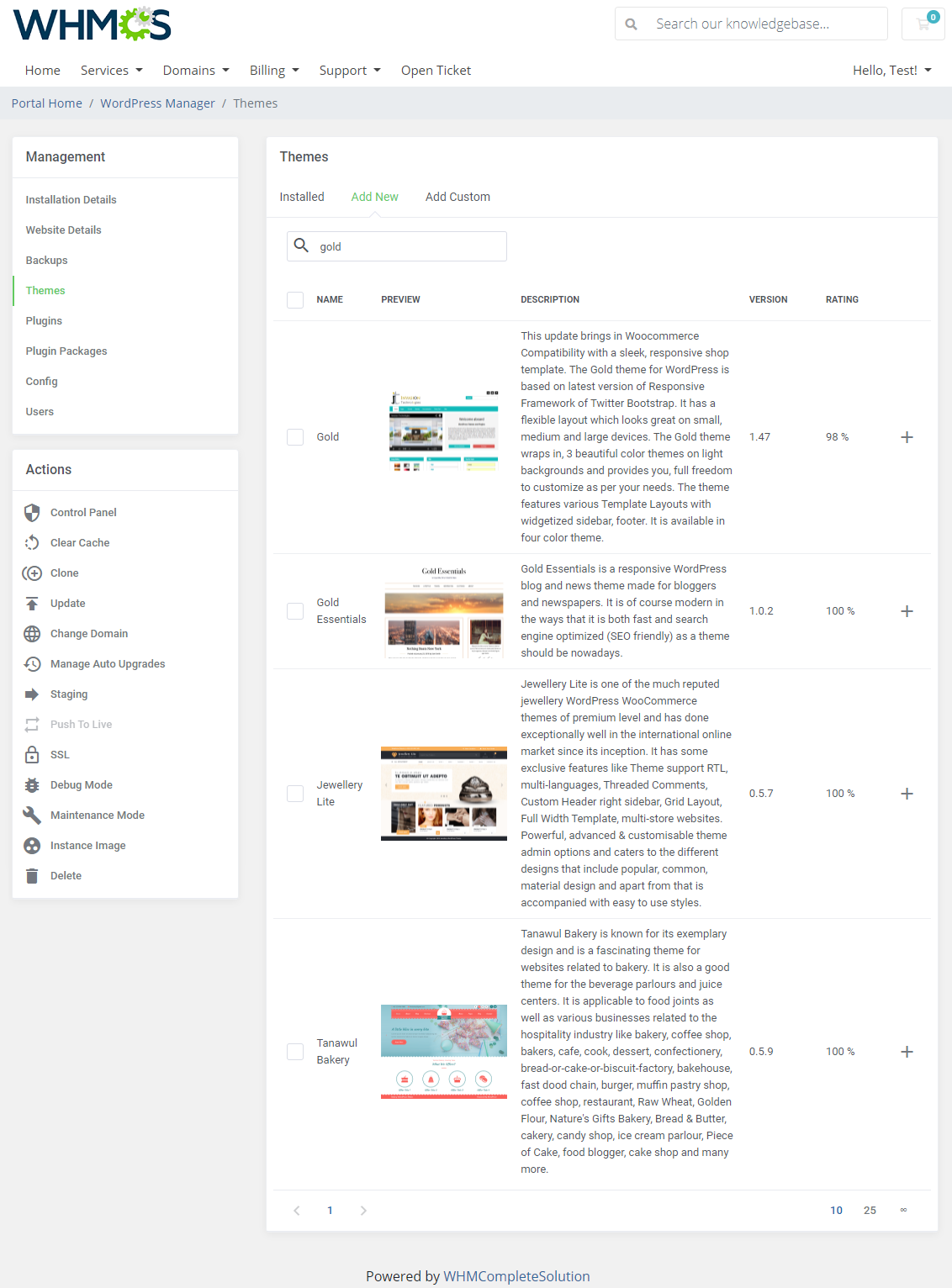 WordPress Manager For WHMCS: Module Screenshot 17