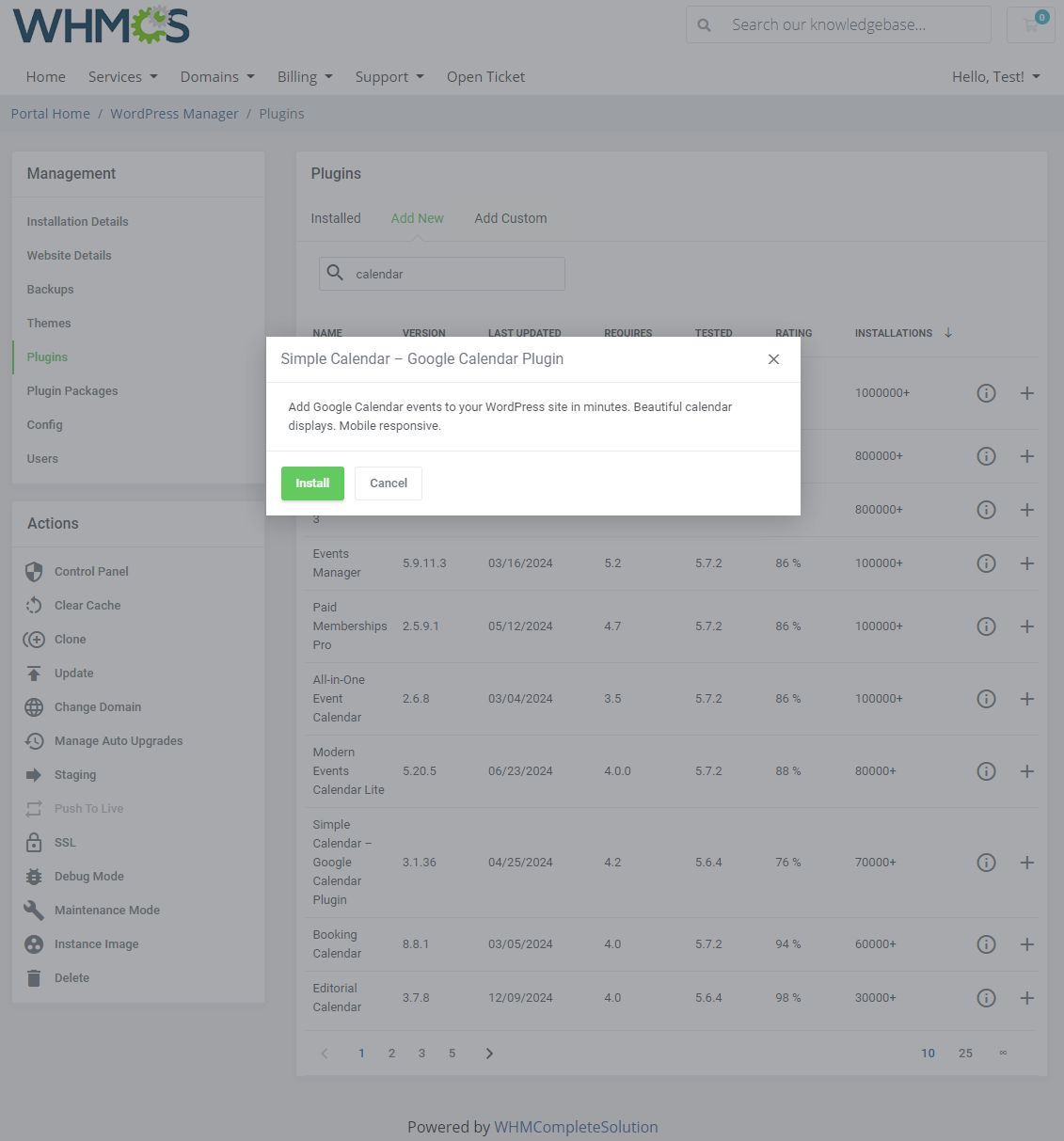 WordPress Manager For WHMCS: Module Screenshot 21