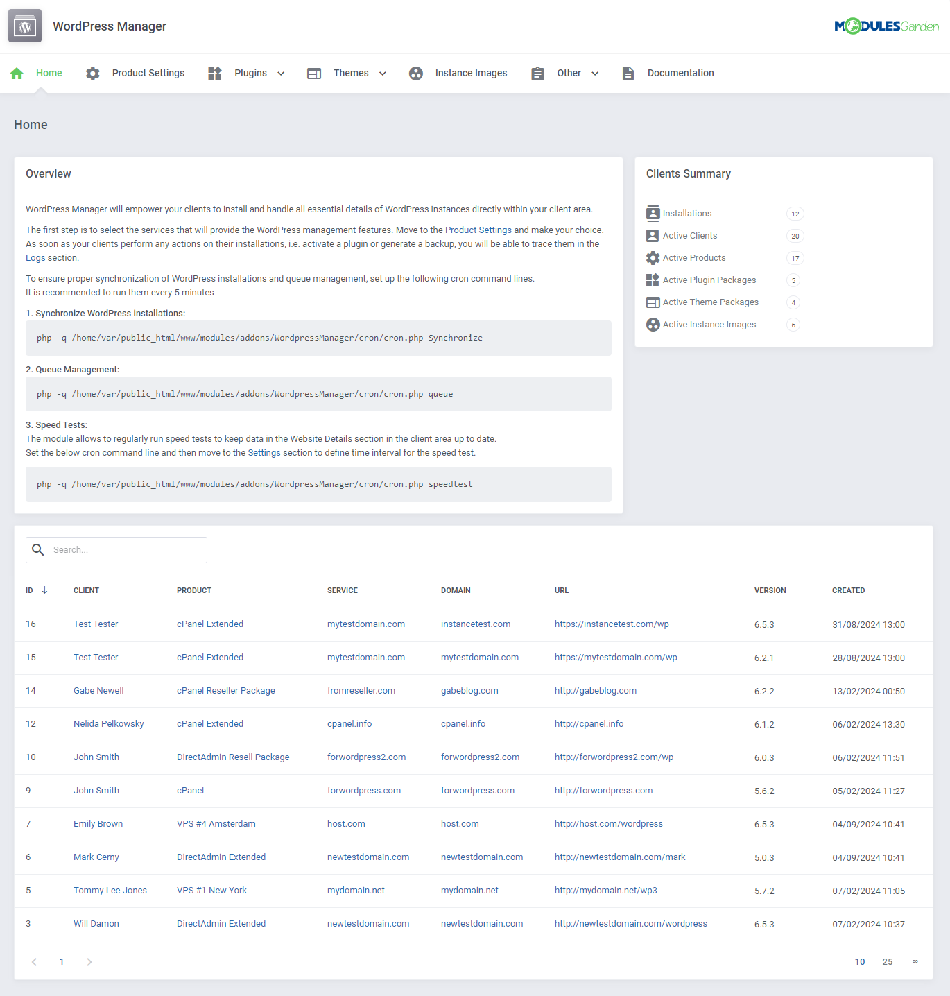 WordPress Manager For WHMCS: Module Screenshot 27