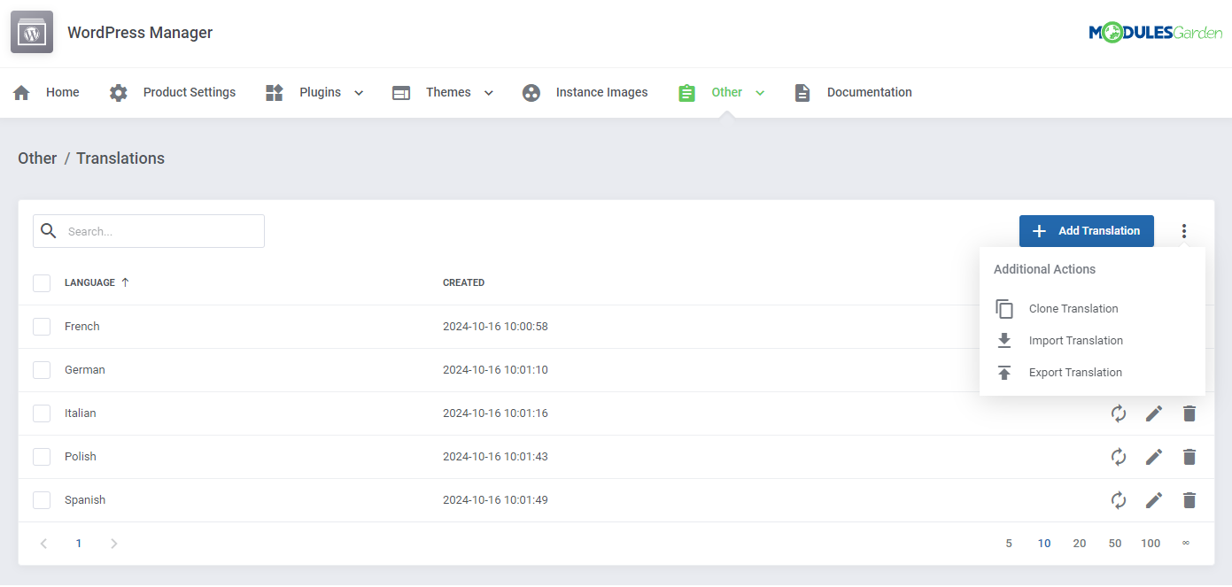 WordPress Manager For WHMCS: Module Screenshot 49