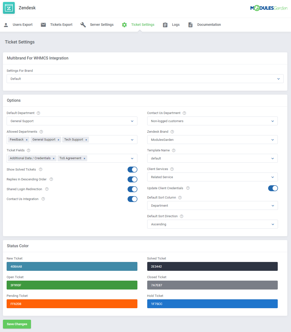 Zendesk For WHMCS: Module Screenshot 11