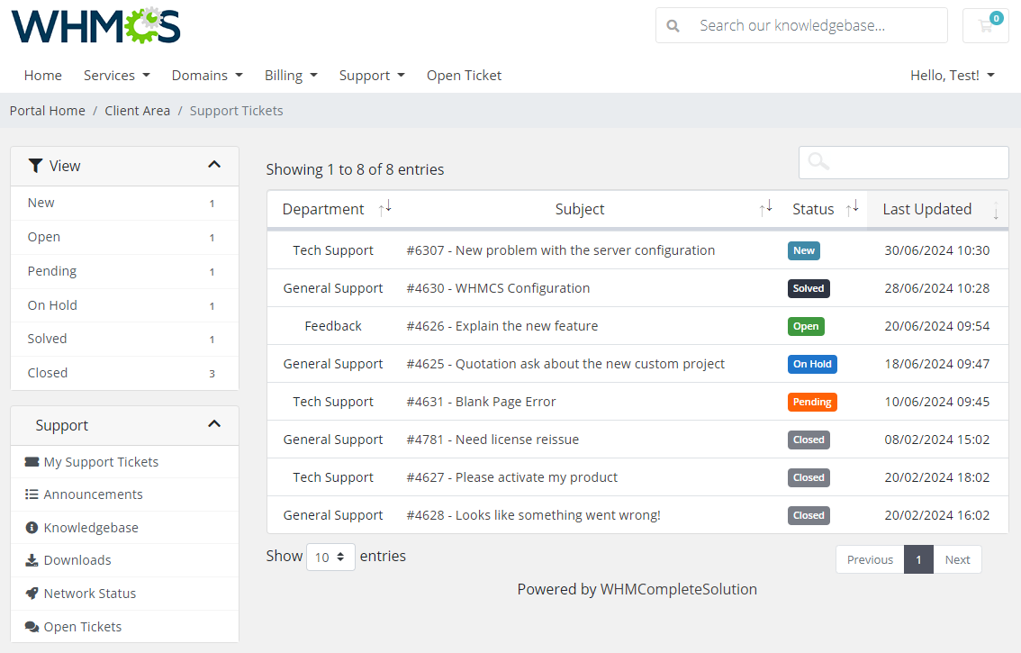 Zendesk For WHMCS: Module Screenshot 1